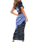 North Melbourne Kangaroos ANZAC Day Family Matching Short Sleeve Bodycon Dress and Hawaiian Shirt Indigenous Dot Art with Poppy Flower Tribute