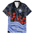 North Melbourne Kangaroos ANZAC Day Hawaiian Shirt Indigenous Dot Art with Poppy Flower Tribute