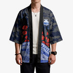 North Melbourne Kangaroos ANZAC Day Kimono Indigenous Dot Art with Poppy Flower Tribute