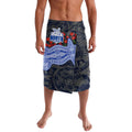 North Melbourne Kangaroos ANZAC Day Lavalava Indigenous Dot Art with Poppy Flower Tribute