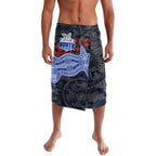 North Melbourne Kangaroos ANZAC Day Lavalava Indigenous Dot Art with Poppy Flower Tribute