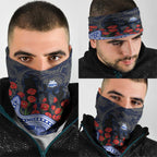 North Melbourne Kangaroos ANZAC Day Neck Gaiter Indigenous Dot Art with Poppy Flower Tribute