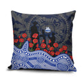 North Melbourne Kangaroos ANZAC Day Pillow Cover Indigenous Dot Art with Poppy Flower Tribute