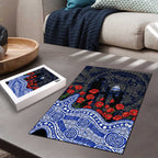 North Melbourne Kangaroos ANZAC Day Puzzle Indigenous Dot Art with Poppy Flower Tribute