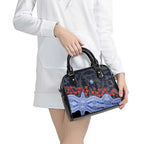 North Melbourne Kangaroos ANZAC Day Shoulder Handbag Indigenous Dot Art with Poppy Flower Tribute