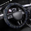 North Melbourne Kangaroos ANZAC Day Steering Wheel Cover Indigenous Dot Art with Poppy Flower Tribute