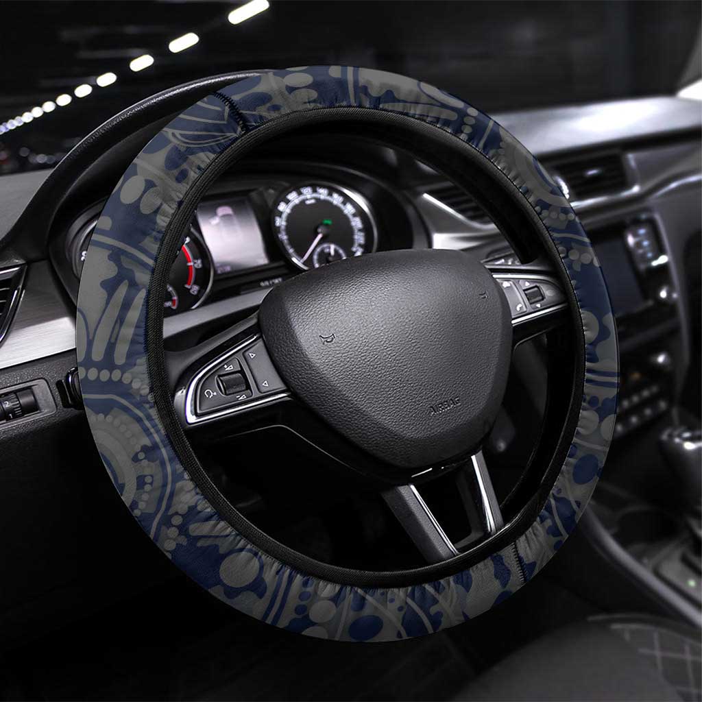 North Melbourne Kangaroos ANZAC Day Steering Wheel Cover Indigenous Dot Art with Poppy Flower Tribute