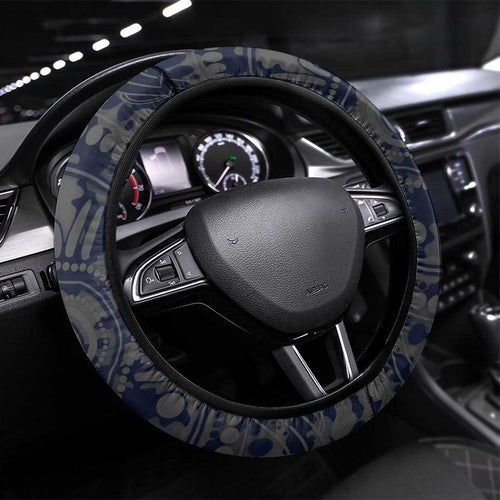 North Melbourne Kangaroos ANZAC Day Steering Wheel Cover Indigenous Dot Art with Poppy Flower Tribute