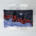 North Melbourne Kangaroos ANZAC Day Tablecloth Indigenous Dot Art with Poppy Flower Tribute