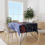 North Melbourne Kangaroos ANZAC Day Tablecloth Indigenous Dot Art with Poppy Flower Tribute