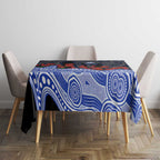 North Melbourne Kangaroos ANZAC Day Tablecloth Indigenous Dot Art with Poppy Flower Tribute