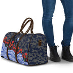 North Melbourne Kangaroos ANZAC Day Travel Bag Indigenous Dot Art with Poppy Flower Tribute