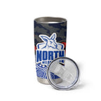 North Melbourne Kangaroos ANZAC Day Tumbler Cup Indigenous Dot Art with Poppy Flower Tribute