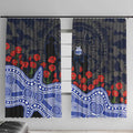 North Melbourne Kangaroos ANZAC Day Window Curtain Indigenous Dot Art with Poppy Flower Tribute