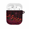 Melbourne Demons ANZAC Day AirPods Case Indigenous Dot Art with Poppy Flower Tribute