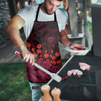Melbourne Demons ANZAC Day Apron Indigenous Dot Art with Poppy Flower Tribute