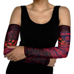 Melbourne Demons ANZAC Day Arm Sleeves Indigenous Dot Art with Poppy Flower Tribute