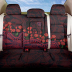 Melbourne Demons ANZAC Day Back Car Seat Cover Indigenous Dot Art with Poppy Flower Tribute