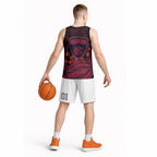 Melbourne Demons ANZAC Day Basketball Jersey Indigenous Dot Art with Poppy Flower Tribute