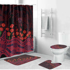 Melbourne Demons ANZAC Day Bathroom Set Indigenous Dot Art with Poppy Flower Tribute