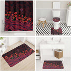 Melbourne Demons ANZAC Day Bathroom Set Indigenous Dot Art with Poppy Flower Tribute
