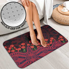 Melbourne Demons ANZAC Day Bathroom Set Indigenous Dot Art with Poppy Flower Tribute