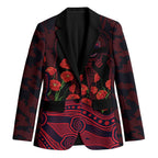 Melbourne Demons ANZAC Day Blazer Indigenous Dot Art with Poppy Flower Tribute
