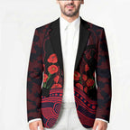 Melbourne Demons ANZAC Day Blazer Indigenous Dot Art with Poppy Flower Tribute
