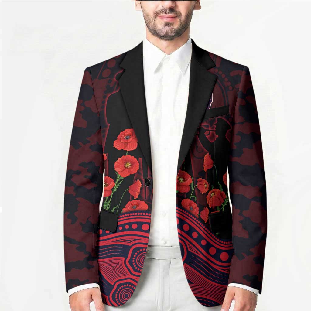 Melbourne Demons ANZAC Day Blazer Indigenous Dot Art with Poppy Flower Tribute