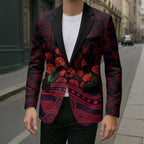 Melbourne Demons ANZAC Day Blazer Indigenous Dot Art with Poppy Flower Tribute