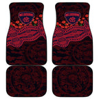 Melbourne Demons ANZAC Day Car Mats Indigenous Dot Art with Poppy Flower Tribute