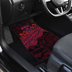 Melbourne Demons ANZAC Day Car Mats Indigenous Dot Art with Poppy Flower Tribute