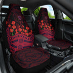 Melbourne Demons ANZAC Day Car Seat Cover Indigenous Dot Art with Poppy Flower Tribute