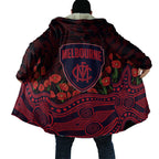 Melbourne Demons ANZAC Day Cloak Indigenous Dot Art with Poppy Flower Tribute
