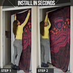 Melbourne Demons ANZAC Day Door Cover Indigenous Dot Art with Poppy Flower Tribute