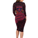 Melbourne Demons ANZAC Day Family Matching Long Sleeve Bodycon Dress and Hawaiian Shirt Indigenous Dot Art with Poppy Flower Tribute