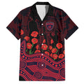 Melbourne Demons ANZAC Day Hawaiian Shirt Indigenous Dot Art with Poppy Flower Tribute
