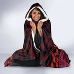 Melbourne Demons ANZAC Day Hooded Blanket Indigenous Dot Art with Poppy Flower Tribute