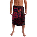 Melbourne Demons ANZAC Day Lavalava Indigenous Dot Art with Poppy Flower Tribute
