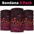 Melbourne Demons ANZAC Day Neck Gaiter Indigenous Dot Art with Poppy Flower Tribute