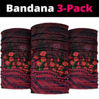 Melbourne Demons ANZAC Day Neck Gaiter Indigenous Dot Art with Poppy Flower Tribute