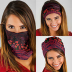 Melbourne Demons ANZAC Day Neck Gaiter Indigenous Dot Art with Poppy Flower Tribute