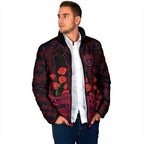 Melbourne Demons ANZAC Day Padded Jacket Indigenous Dot Art with Poppy Flower Tribute