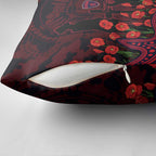 Melbourne Demons ANZAC Day Pillow Cover Indigenous Dot Art with Poppy Flower Tribute