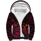 Melbourne Demons ANZAC Day Sherpa Hoodie Indigenous Dot Art with Poppy Flower Tribute