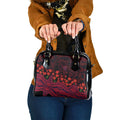 Melbourne Demons ANZAC Day Shoulder Handbag Indigenous Dot Art with Poppy Flower Tribute