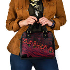Melbourne Demons ANZAC Day Shoulder Handbag Indigenous Dot Art with Poppy Flower Tribute