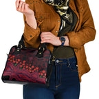 Melbourne Demons ANZAC Day Shoulder Handbag Indigenous Dot Art with Poppy Flower Tribute