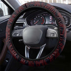 Melbourne Demons ANZAC Day Steering Wheel Cover Indigenous Dot Art with Poppy Flower Tribute