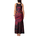 Melbourne Demons ANZAC Day Tank Maxi Dress Indigenous Dot Art with Poppy Flower Tribute
